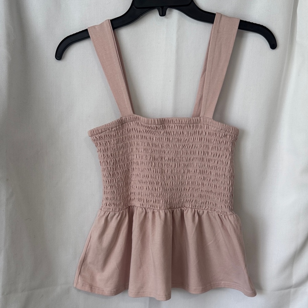 Express Dusty Pink Smocked Peplum Tank Top Size Small